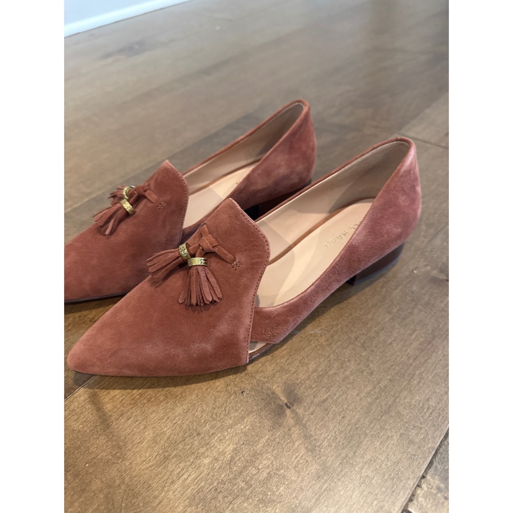 Cole Haan Grand 360 Rust Suede Tassel Pointed Toe Loafers Shoes Womens 8B
